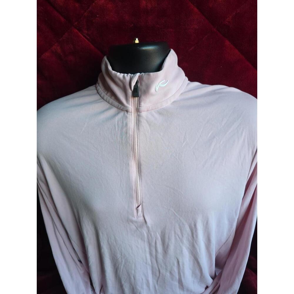 KJUS Pullover Mens XL 54 Pink Golf Performance 1/4 Zip Ivanhoe UPF 50